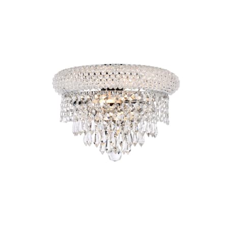 Elegant Lighting Primo 2 Light 6" Tall Wall Sconce with Clear Royal Cut Crystals Chrome