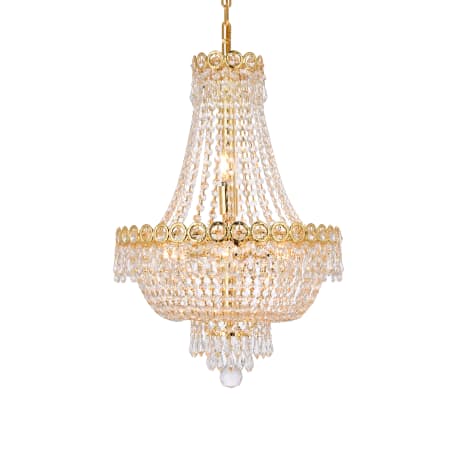 Elegant Lighting Century 8 Light 16" Wide Crystal Empire Chandelier with Clear Royal Cut Crystals Gold