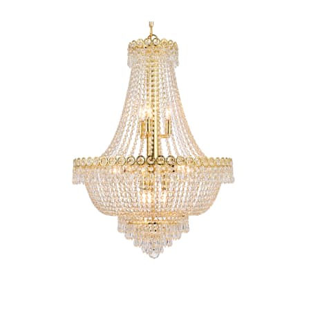 Elegant Lighting Century 12 Light 24" Wide Crystal Empire Chandelier with Clear Royal Cut Crystals Gold