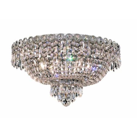 Elegant Lighting Century 6 Light 18" Wide Flush Mount Bowl Ceiling Fixture with Clear Royal Cut Crystals Chrome