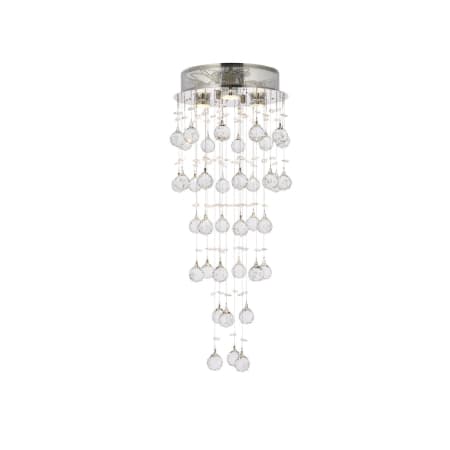 Elegant Lighting Galaxy 3 Light 12" Wide Flush Mount Waterfall Ceiling Fixture with Clear Royal Cut Crystals Chrome