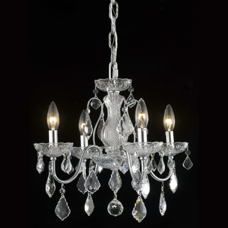 Elegant Lighting St. Francis 4 Light 17" Wide Crystal Chandelier with Clear Royal Cut Crystals Chrome