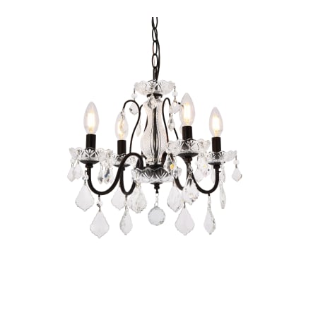 Elegant Lighting St. Francis 4 Light 17" Wide Crystal Chandelier with Clear Royal Cut Crystals Dark Bronze