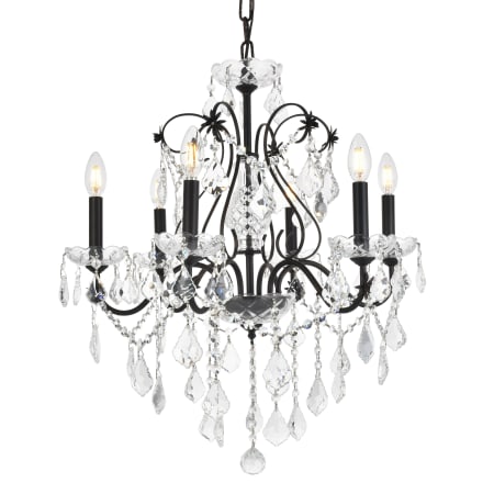 Elegant Lighting St. Francis 6 Light 24" Wide Crystal Chandelier with Clear Royal Cut Crystals Dark Bronze