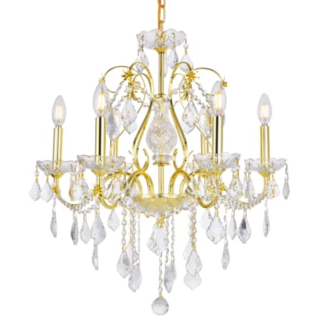 Elegant Lighting St. Francis 6 Light 24" Wide Crystal Chandelier with Clear Royal Cut Crystals Gold