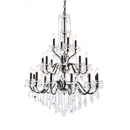 Elegant Lighting St. Francis 24 Light 36" Wide Crystal Chandelier with Clear Royal Cut Crystals Dark Bronze