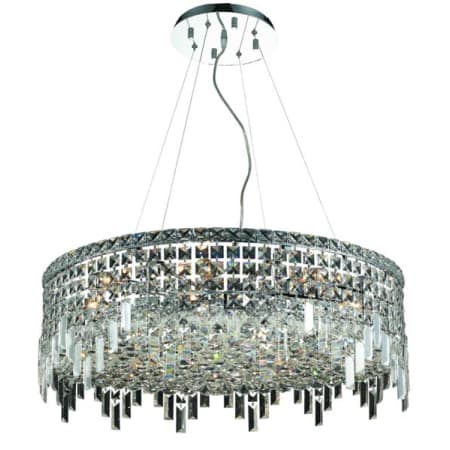 Elegant Lighting Maxime 12 Light 28" Wide Crystal Drum Chandelier with Clear Royal Cut Crystals Chrome