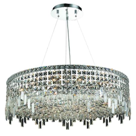 Elegant Lighting Maxime 18 Light 32" Wide Crystal Drum Chandelier with Clear Royal Cut Crystals Chrome