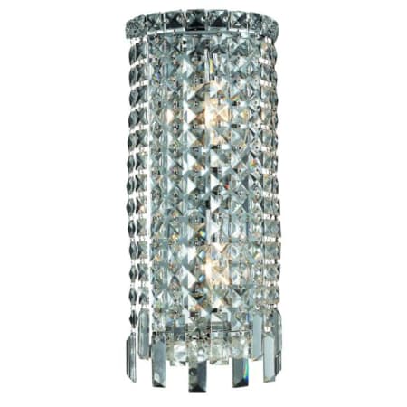 Elegant Lighting Maxime 2 Light 18" Tall Wall Sconce with Clear Royal Cut Crystals Chrome