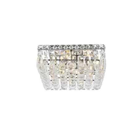 Elegant Lighting Maxime 4 Light 12" Wide Flush Mount Square Ceiling Fixture with Clear Royal Cut Crystals Chrome