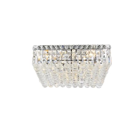 Elegant Lighting Maxime 6 Light 16" Wide Flush Mount Square Ceiling Fixture with Clear Royal Cut Crystals Chrome