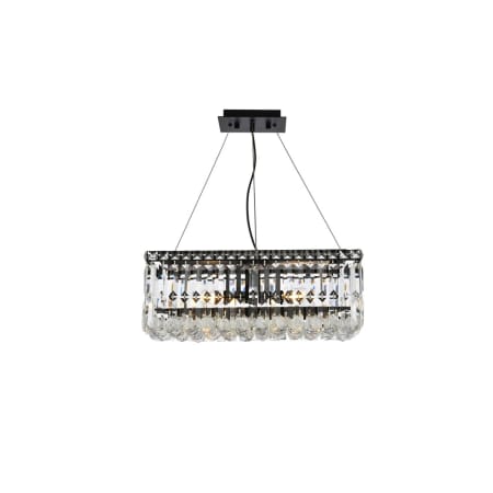 Elegant Lighting Maxime 4 Light 20" Wide Crystal Linear Chandelier with Clear Royal Cut Crystals Black