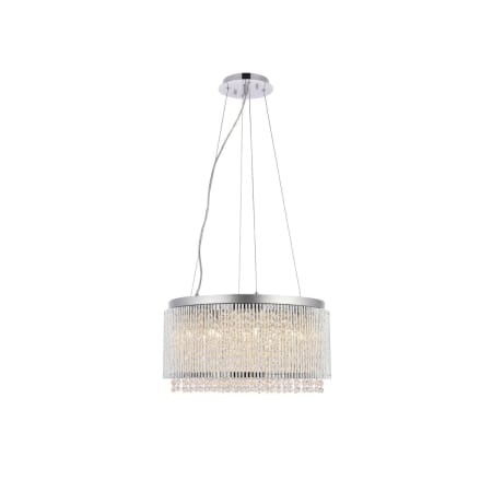 Elegant Lighting Influx 12 Light 20" Wide Crystal Pendant with Clear Royal Cut Crystals Chrome
