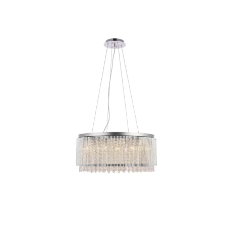 Elegant Lighting Influx 14 Light 24" Wide Crystal Pendant with Clear Royal Cut Crystals Chrome