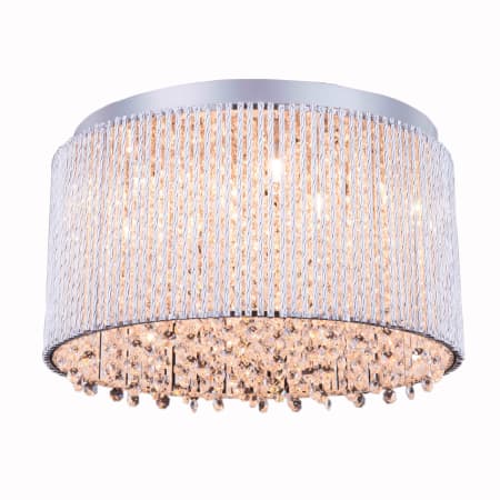 Elegant Lighting Influx 10 Light 16" Wide Flush Mount Drum Ceiling Fixture with Clear Royal Cut Crystals Chrome