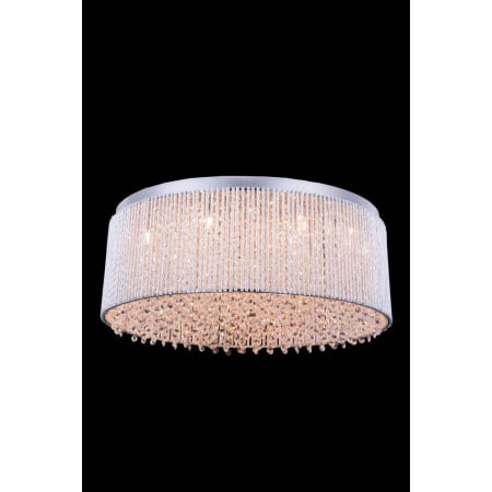 Elegant Lighting Influx 14 Light 24" Wide Flush Mount Drum Ceiling Fixture with Clear Royal Cut Crystals Chrome