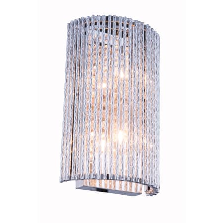 Elegant Lighting Influx 2 Light 12" Tall Wall Sconce with Clear Royal Cut Crystals Chrome