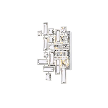 Elegant Lighting Picasso 2 Light 12" Tall Wall Sconce with Clear Royal Cut Crystals Chrome