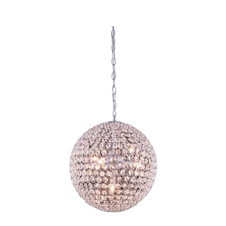 Elegant Lighting Cabaret 5 Light 14" Wide Crystal Pendant with Clear Royal Cut Crystals Chrome