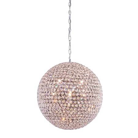 Elegant Lighting Cabaret 9 Light 20" Wide Crystal Pendant with Clear Royal Cut Crystals Chrome