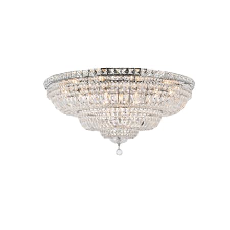 Elegant Lighting Tranquil 21 Light 36" Wide Flush Mount Waterfall Ceiling Fixture with Clear Royal Cut Crystals Chrome
