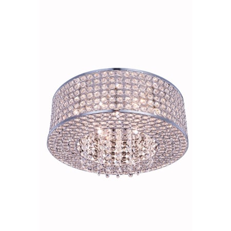 Elegant Lighting Amelie 6 Light 16" Wide Flush Mount Drum Ceiling Fixture with Clear Royal Cut Crystals Chrome