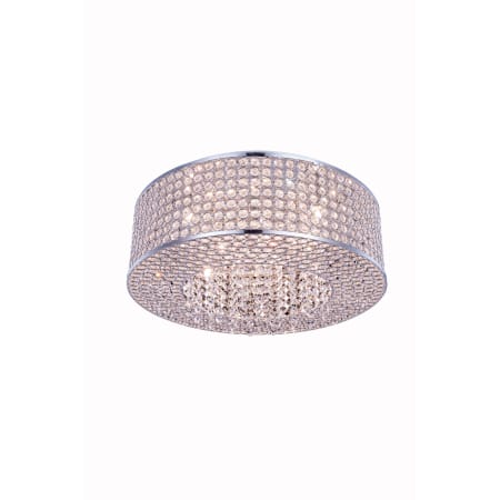 Elegant Lighting Amelie 8 Light 20" Wide Flush Mount Drum Ceiling Fixture with Clear Royal Cut Crystals Chrome