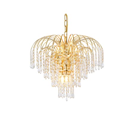 Elegant Lighting Falls 6 Light 19" Wide Crystal Pendant with Clear Royal Cut Crystals Gold