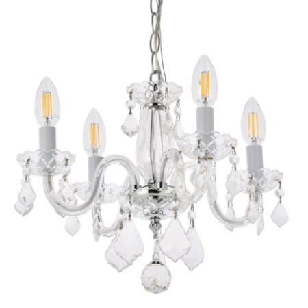 Elegant Lighting Rococo 4 Light 15" Wide Crystal Chandelier with Bordeaux Royal Cut Crystals Chrome