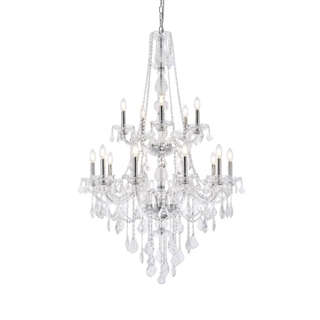 Elegant Lighting Verona 15 Light 33" Wide Crystal Chandelier with Clear Royal Cut Crystals Chrome