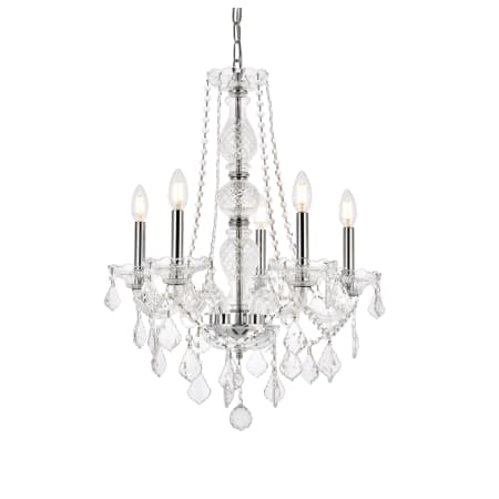 Elegant Lighting Verona 5 Light 21" Wide Crystal Chandelier with Clear Royal Cut Crystals Chrome