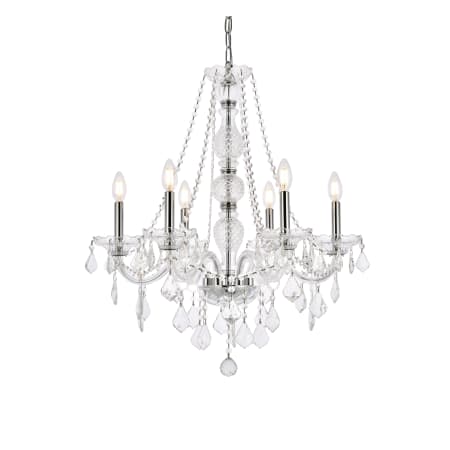 Elegant Lighting Verona 6 Light 24" Wide Crystal Chandelier with Clear Royal Cut Crystals Chrome