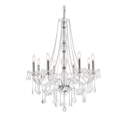 Elegant Lighting Verona 8 Light 28" Wide Crystal Chandelier with Clear Royal Cut Crystals Chrome