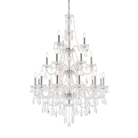 Elegant Lighting Giselle 21 Light 38" Wide Crystal Chandelier with Clear Royal Cut Crystals Chrome