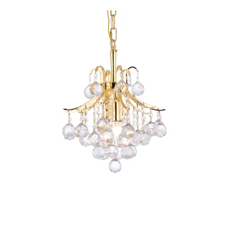 Elegant Lighting Toureg 3 Light 12" Wide Crystal Pendant with Clear Royal Cut Crystals Gold
