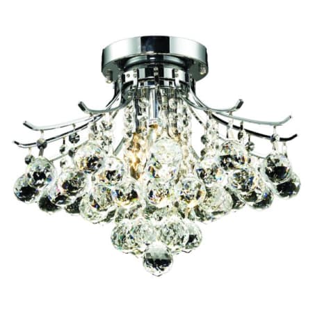 Elegant Lighting Toureg 3 Light 16" Wide Semi-Flush Ceiling Fixture with Clear Royal Cut Crystals Chrome