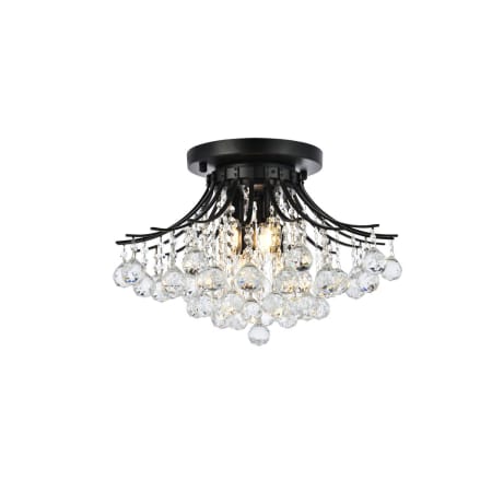 Elegant Lighting Toureg 6 Light 19" Wide Semi-Flush Ceiling Fixture with Clear Royal Cut Crystals Black