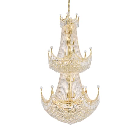 Elegant Lighting Corona 36 Light 36" Wide Crystal Empire Chandelier with Clear Royal Cut Crystals Gold