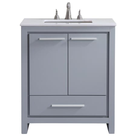 Elegant Lighting Filipo 30" Free Standing Single Basin Vanity Set with Cabinet and Marble Vanity Top Grey