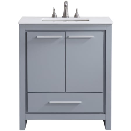 Elegant Lighting Filipo 30" Free Standing Single Basin Vanity Set with Cabinet and Quartz Vanity Top Grey