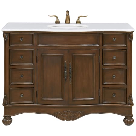 Elegant Lighting Windsor 48" Free Standing Single Basin Vanity Set with Cabinet and Quartz Vanity Top Brown