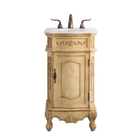 Elegant Lighting Danville 18" Free Standing Single Basin Vanity Set with Cabinet and Marble Vanity Top Antique Beige