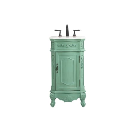 Elegant Lighting Danville 19" Free Standing Single Basin Vanity Set with Cabinet and Marble Vanity Top Vintage Mint