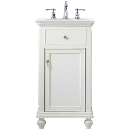Elegant Lighting Otto 19" Free Standing Single Basin Vanity Set with Cabinet and Engineered Marble Vanity Top Antique White