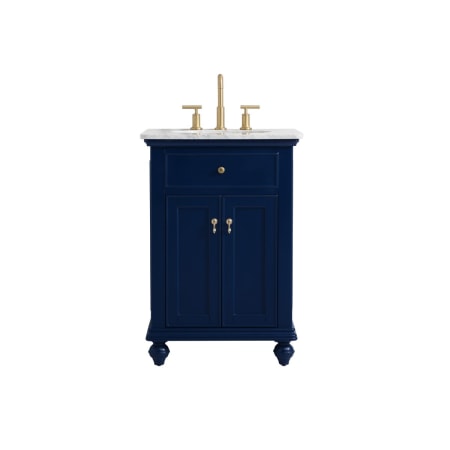 Elegant Lighting Otto 24" Free Standing Single Basin Vanity Set with Cabinet and Marble Vanity Top Blue