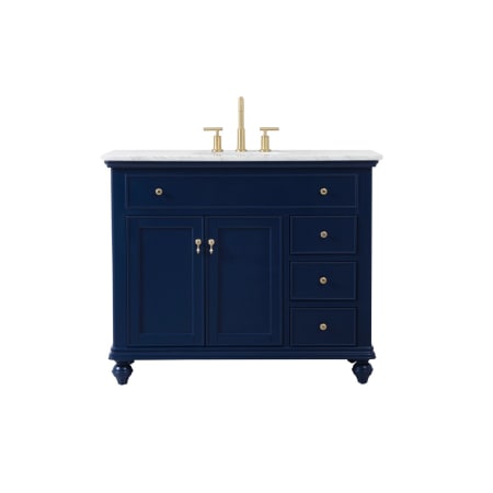 Elegant Lighting Otto 42" Free Standing Single Basin Vanity Set with Cabinet and Marble Vanity Top Blue