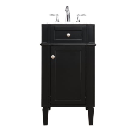 Elegant Lighting Park Avenue 18" Free Standing Single Basin Vanity Set with Cabinet and Marble Vanity Top Black