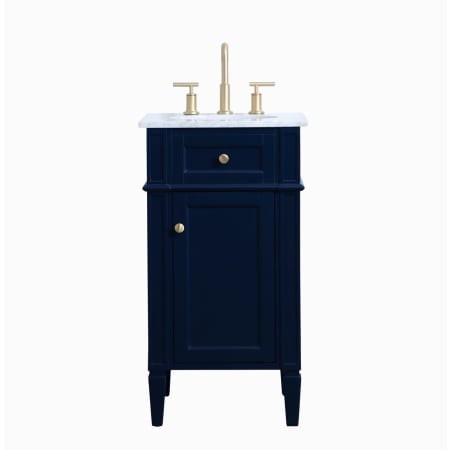 Elegant Lighting Park Avenue 18" Free Standing Single Basin Vanity Set with Cabinet and Marble Vanity Top Blue