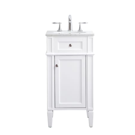 Elegant Lighting Park Avenue 18" Free Standing Single Basin Vanity Set with Cabinet and Marble Vanity Top White