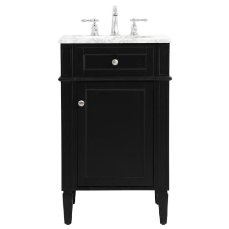 Elegant Lighting Park Avenue 20" Free Standing Single Basin Vanity Set with Cabinet and Marble Vanity Top Black